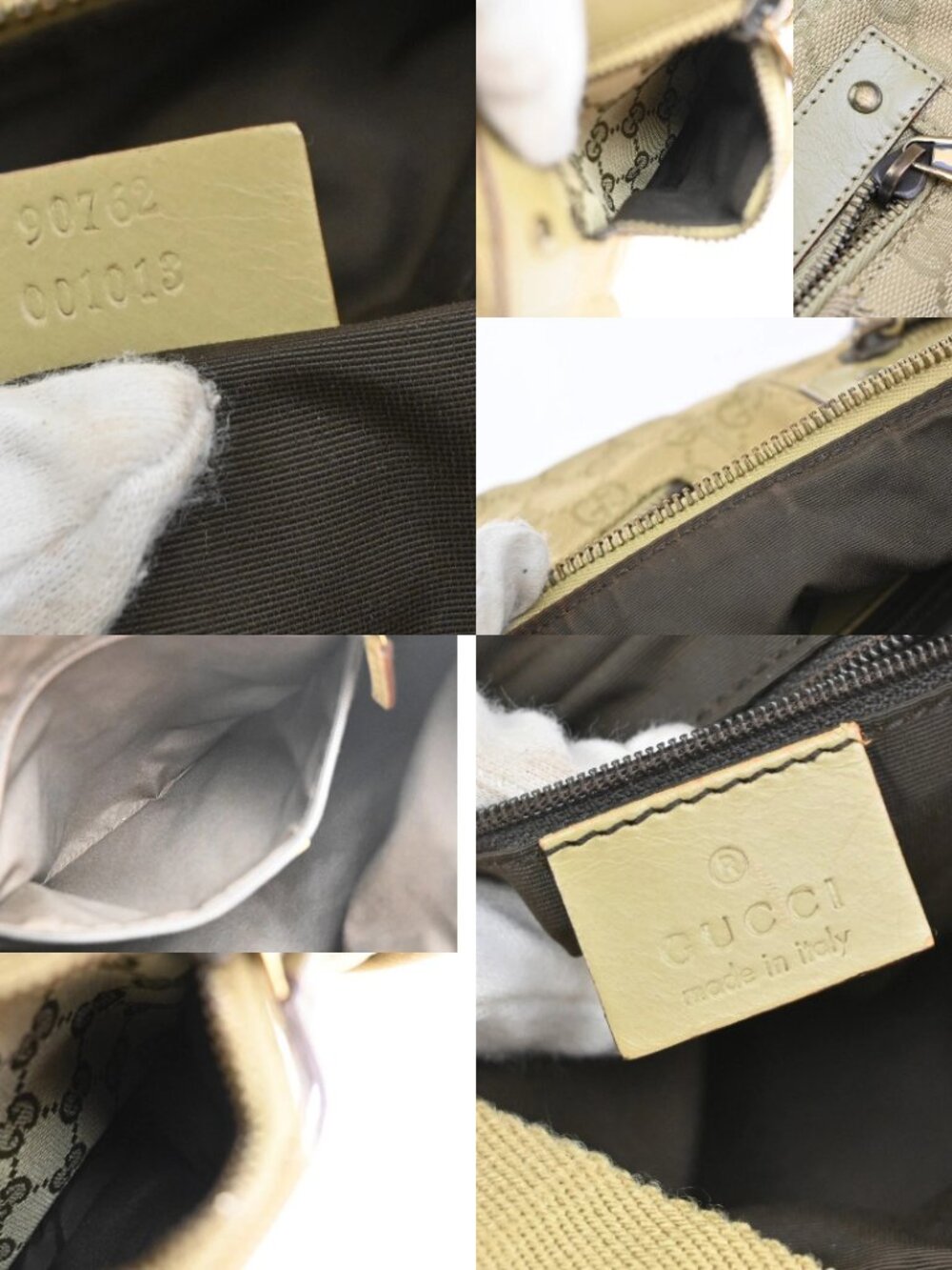 GUCCI Logo GG Pattern Shoulder Bag Canvas Leather Beige GHW Italy 34YJ134 - Picture 15 of 15